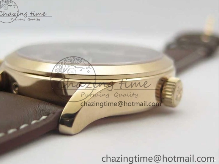 MIROTIME 0406 Calatrava 5524R Pilot Travel Time RG GRF Brown Dial on Brown Leather Strap MIYOTA TopPick 7155